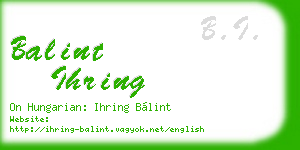 balint ihring business card